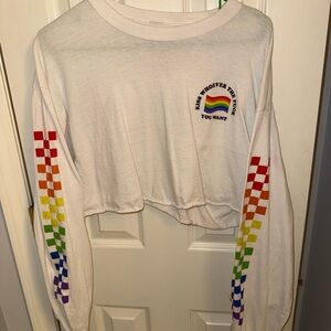 Spencer's Pride Cropped White Long Sleeve